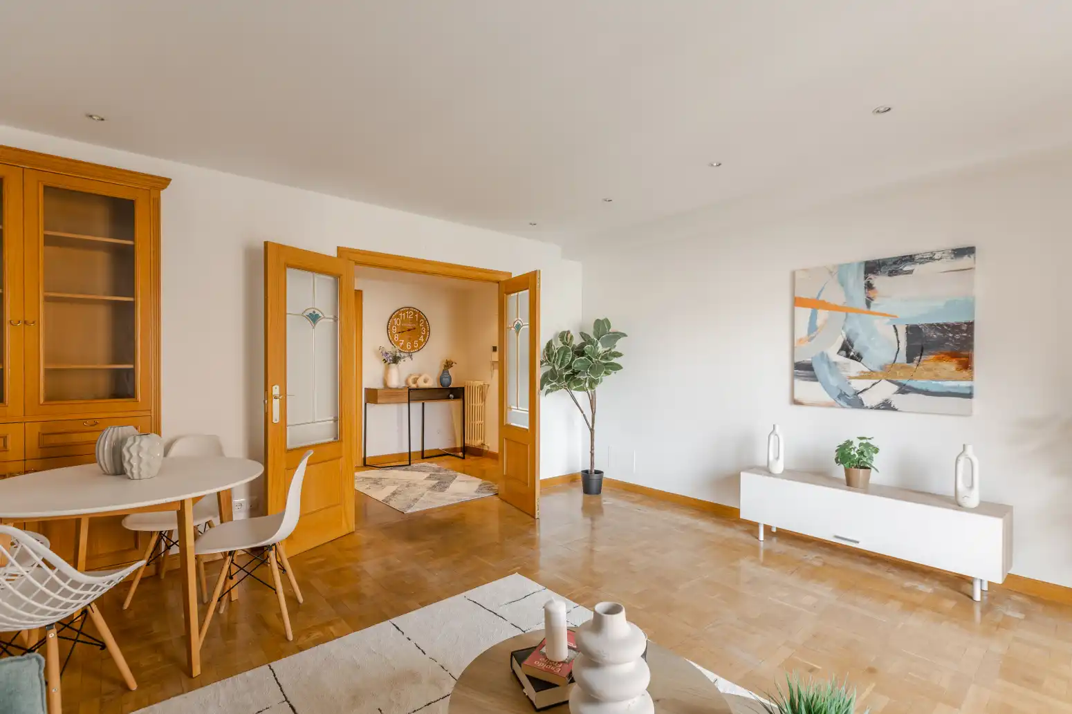 Living room of Flat for sale in  Pamplona / Iruña  with Heating, Parquet flooring and Terrace