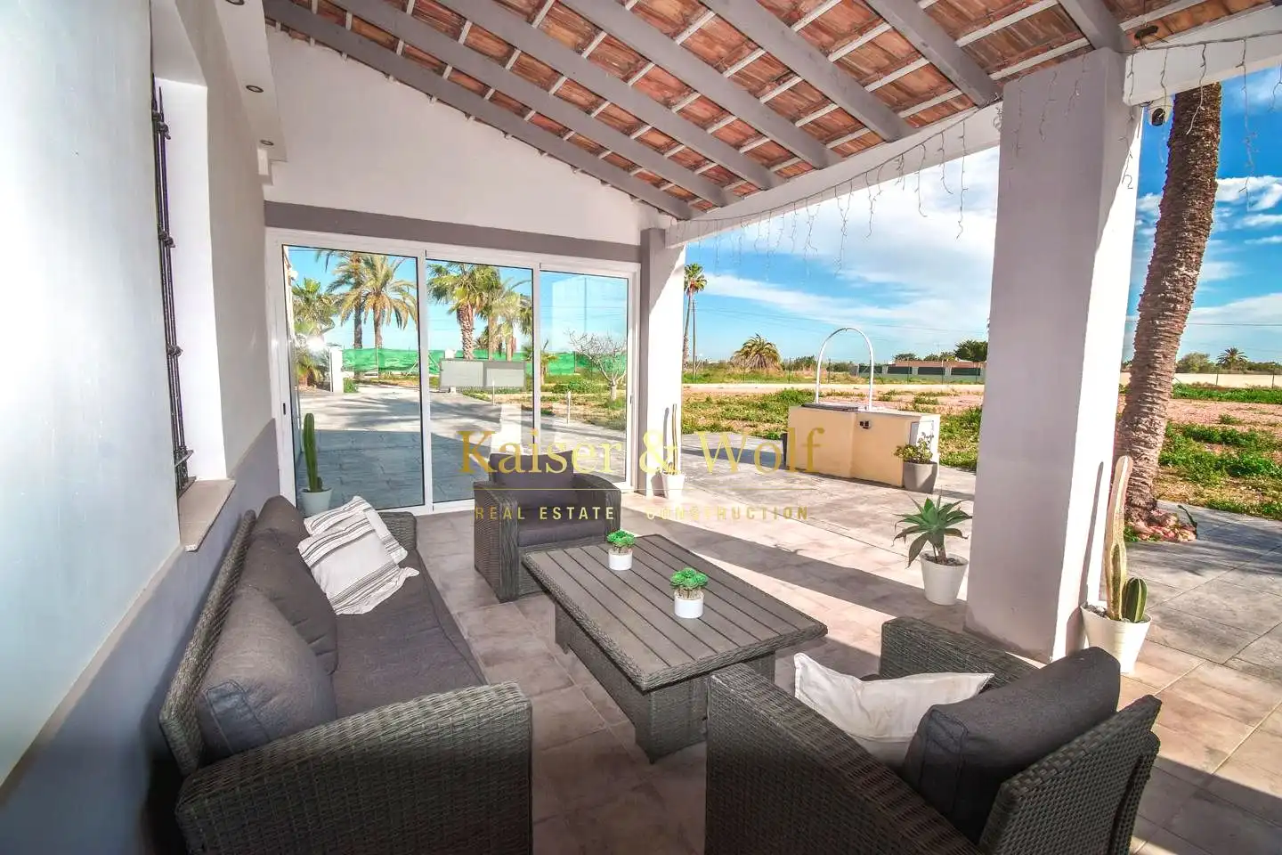 Terraza de Finca rústica en venta en Elche / Elx con Aire acondicionado y Jardín privado