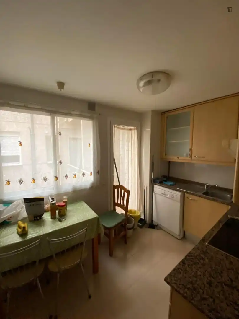 Cuina de Apartament per a compartir en Barcelona amb Aire condicionat, Calefacció i Moblat