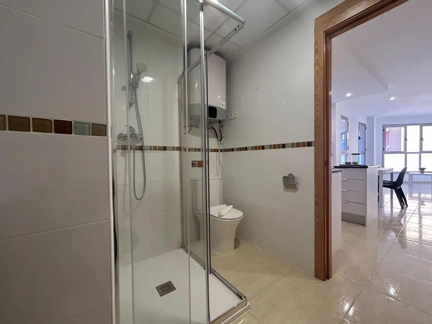 Baño de Apartamento de alquiler en Burriana / Borriana con Aire acondicionado, Calefacción y Amueblado
