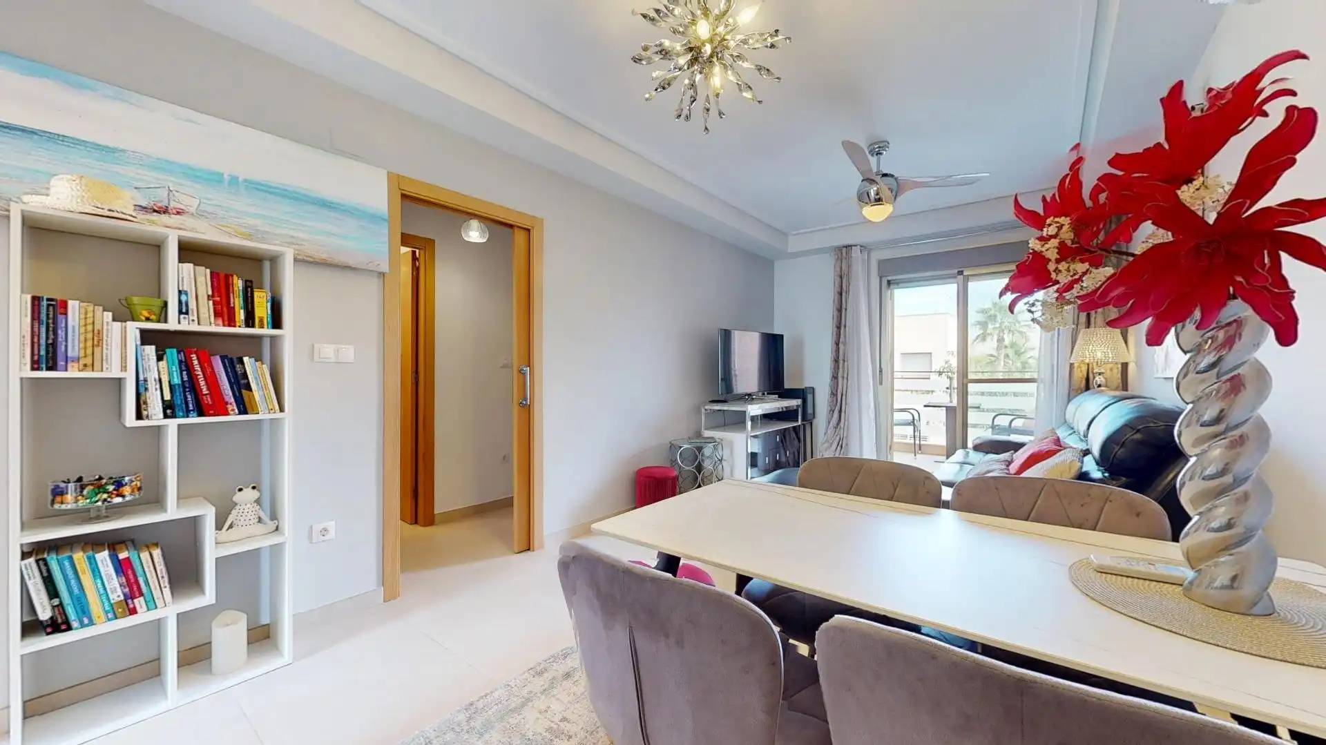 Sala d'estar de Àtic en venda en Pilar de la Horadada amb Aire condicionat, Terrassa i Moblat