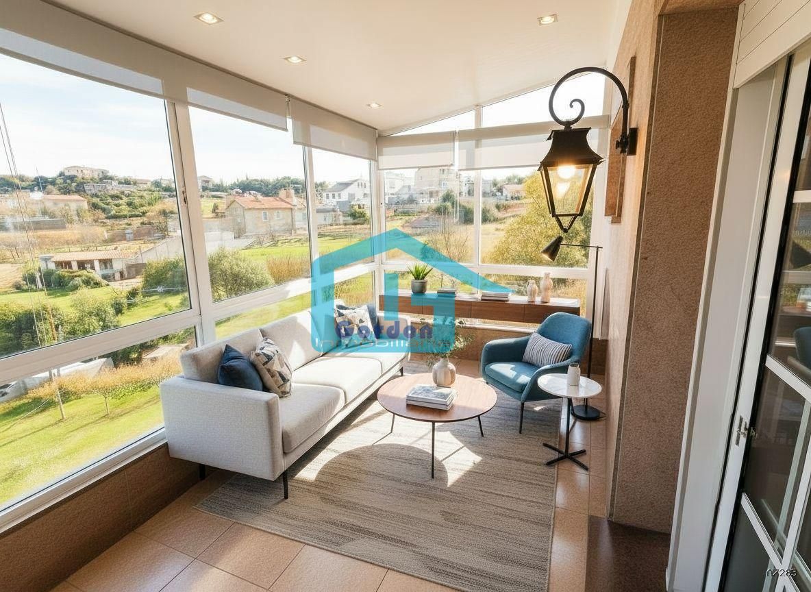 Living room of Flat to rent in Meaño  with Heating, Terrace and Furnished