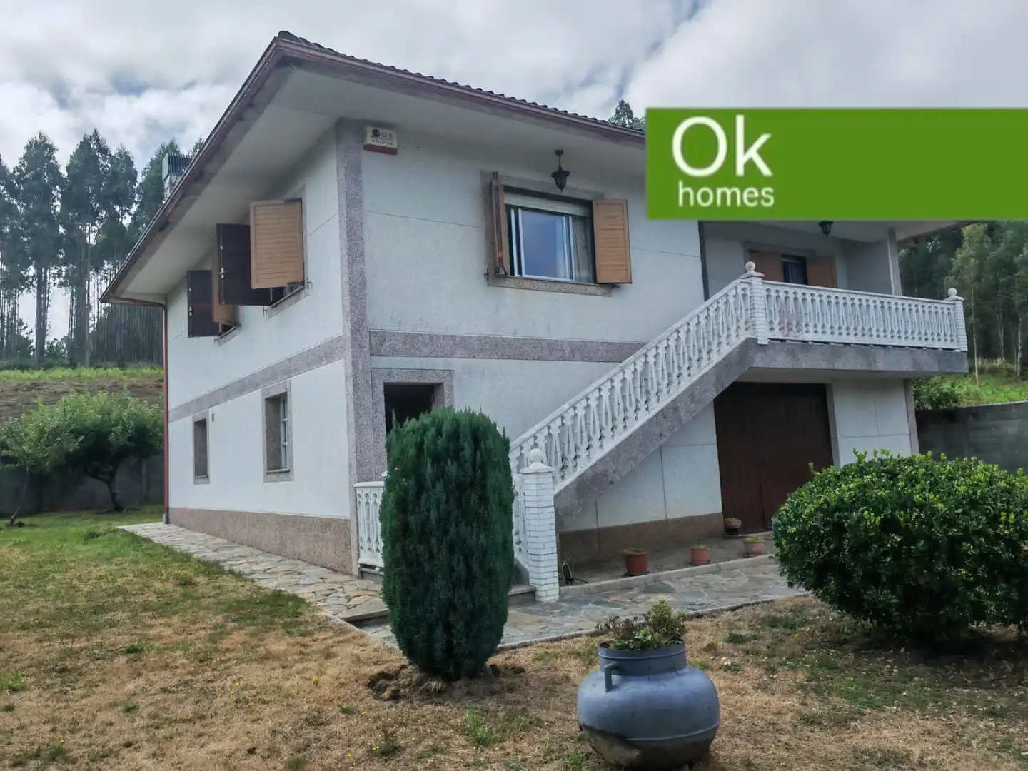 Vista exterior de Casa o chalet en venta en Mesía con Calefacción, Jardín privado y Parquet