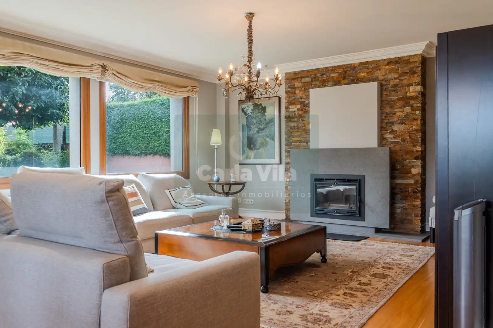 Sala de estar de Casa o chalet en venta en Lugo con Calefacción, Jardín privado y Parquet