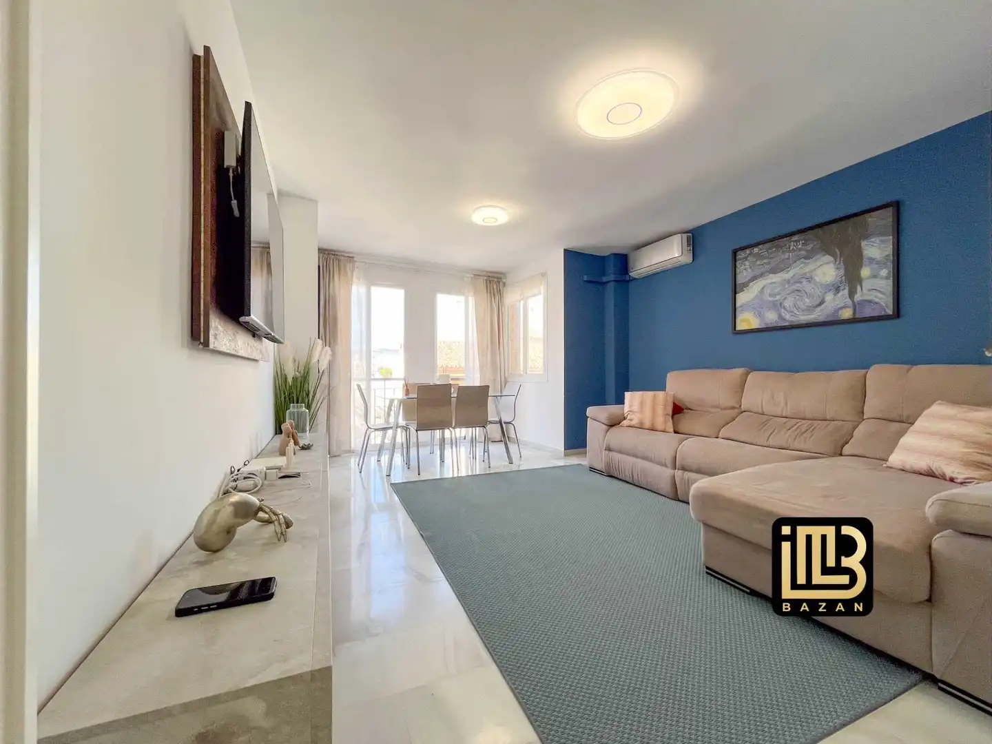 Wohnzimmer von Wohnung zur Miete in Málaga mit Klimaanlage, Heizung und Möbliert