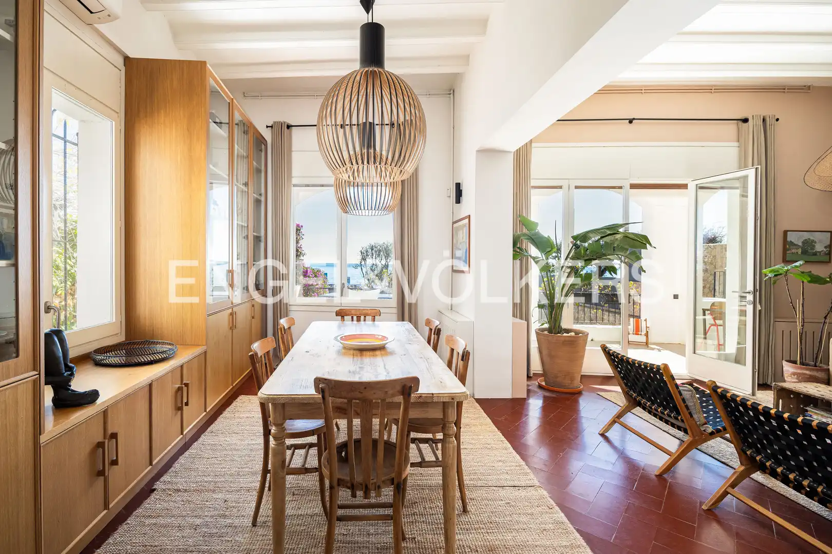 Dining room of Houses for rent in Caldes d'Estrac  with Air Conditioner, Heating and Private garden