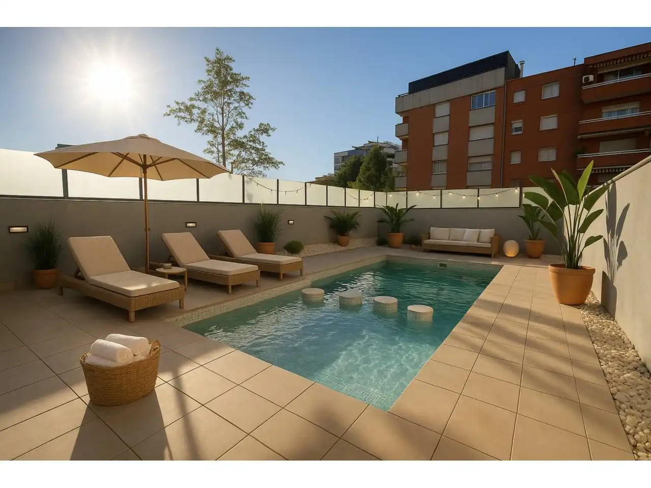 Schwimmbecken von Wohnung zum Verkauf in Granollers mit Klimaanlage, Heizung und Parkett