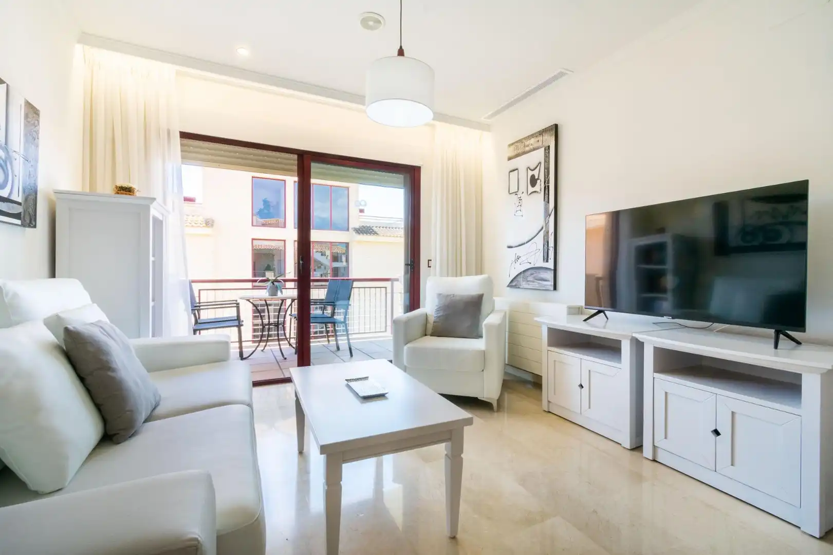 Sala de estar de Apartamento de alquiler en L'Alfàs del Pi con Aire acondicionado, Terraza y Amueblado