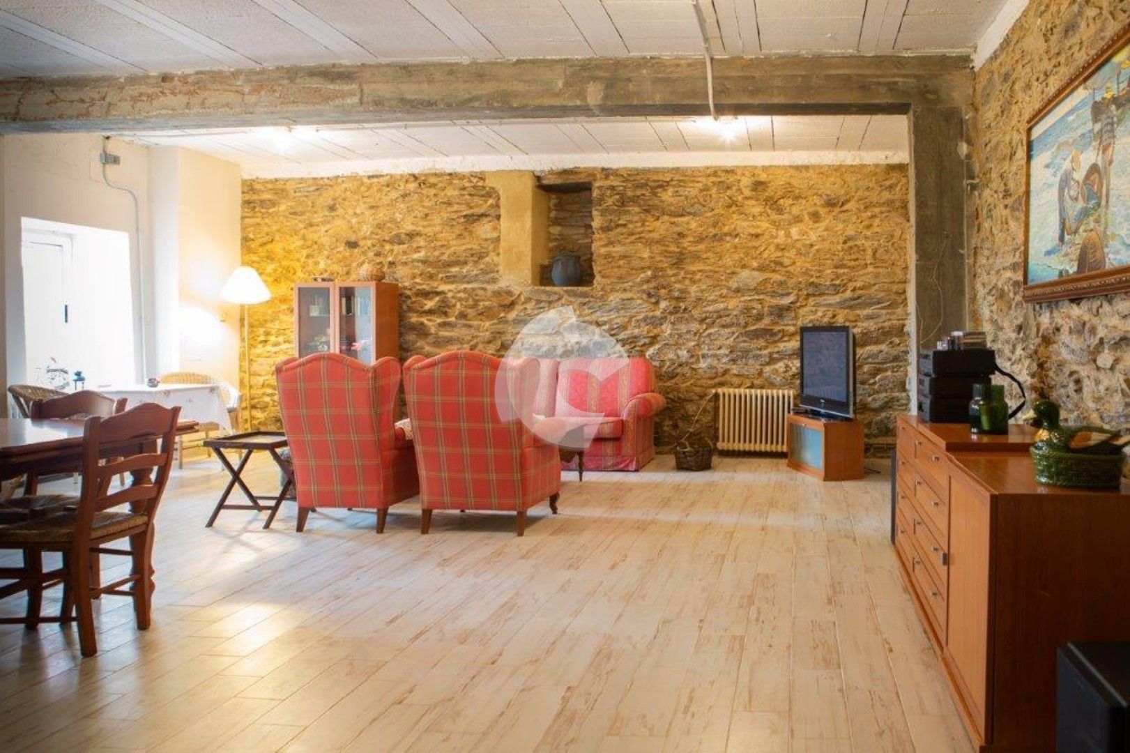 Sala de estar de Casa adosada en venta en Miño con Jardín privado