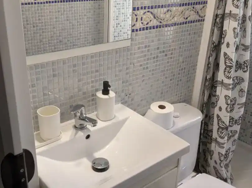 Badezimmer von Wohnung zur Miete in  Madrid Capital mit Klimaanlage und Balkon