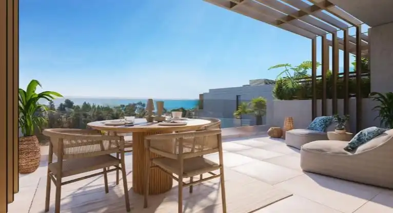 Terrace of Apartments for rent in Mijas  with Air Conditioner, Parquet flooring and Oven