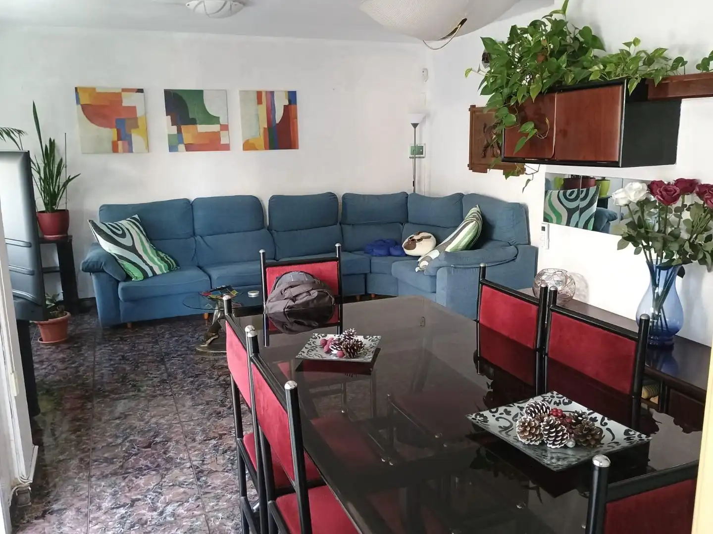 Wohnzimmer von Wohnung zum Verkauf in Vilanova i la Geltrú mit Klimaanlage, Terrasse und Möbliert