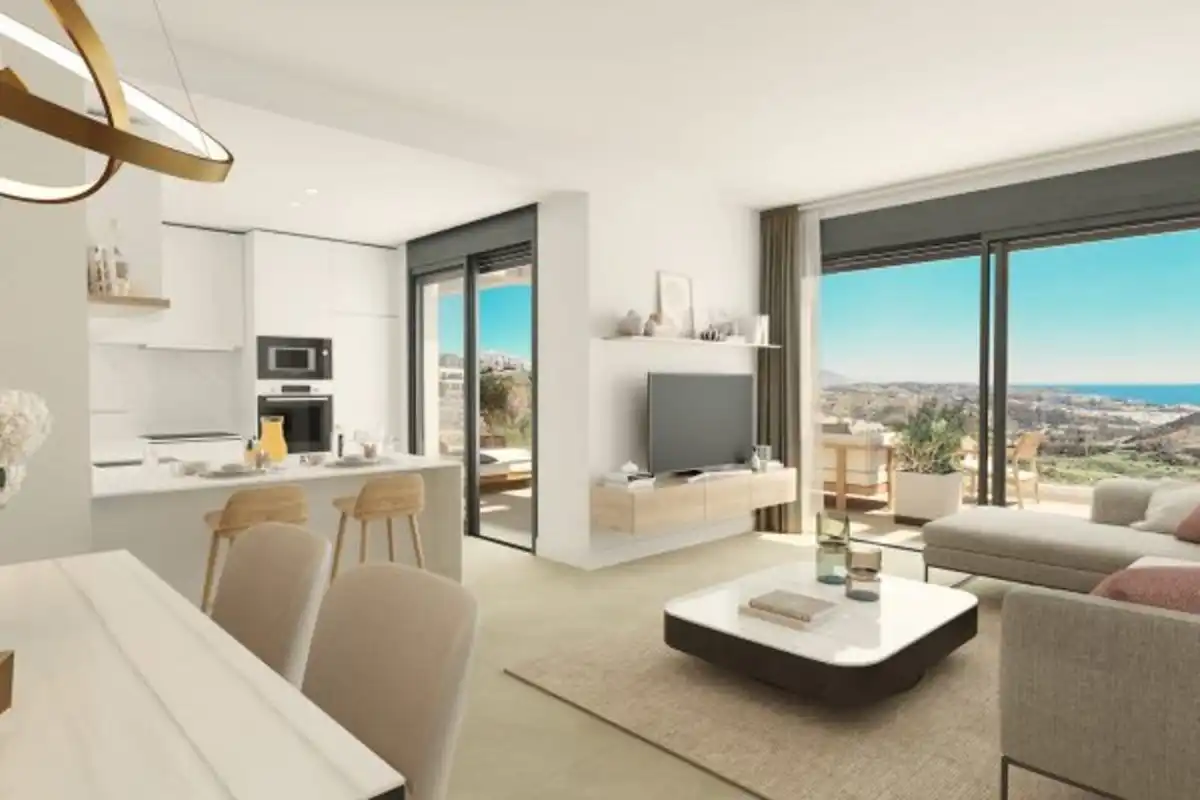 Sala de estar de Apartamento en venta en Mijas con Aire acondicionado, Terraza y Trastero