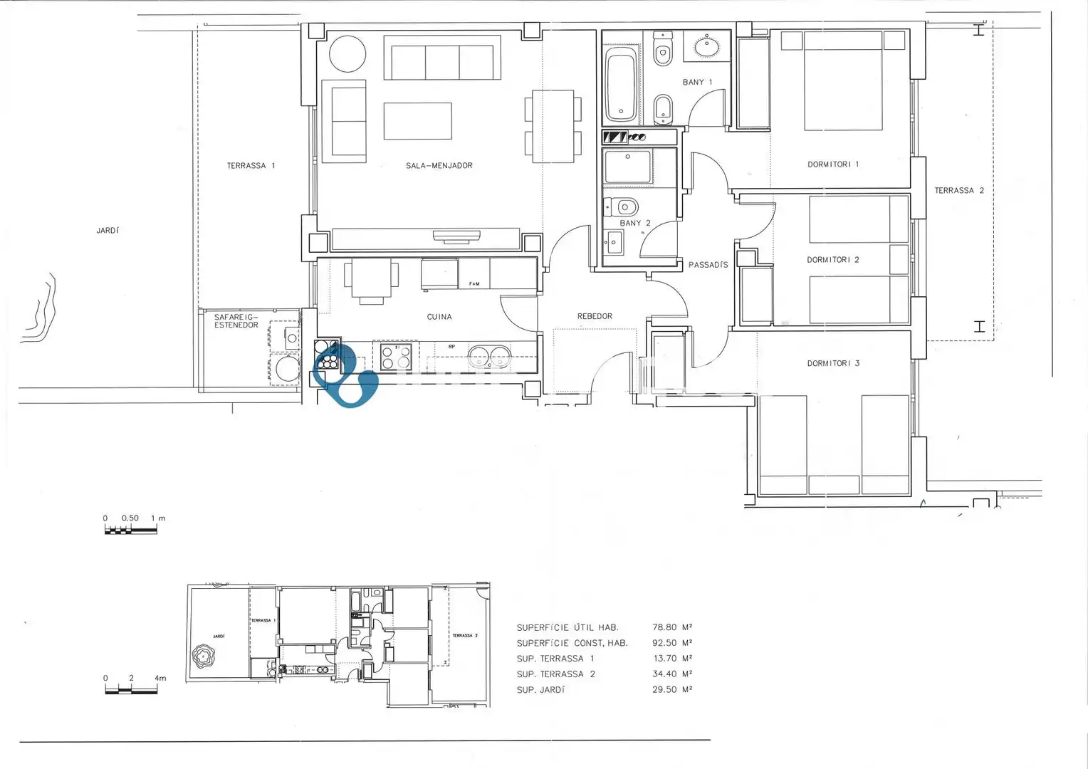 Wohnung zum Verkauf in Sant Cugat del Vallès mit Heizung, Privatgarten und Terrasse