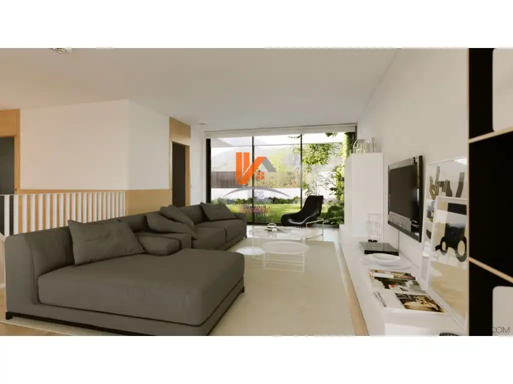 Sala d'estar de Casa adosada en venda en Ames amb Jardí privat, Terrassa i Piscina