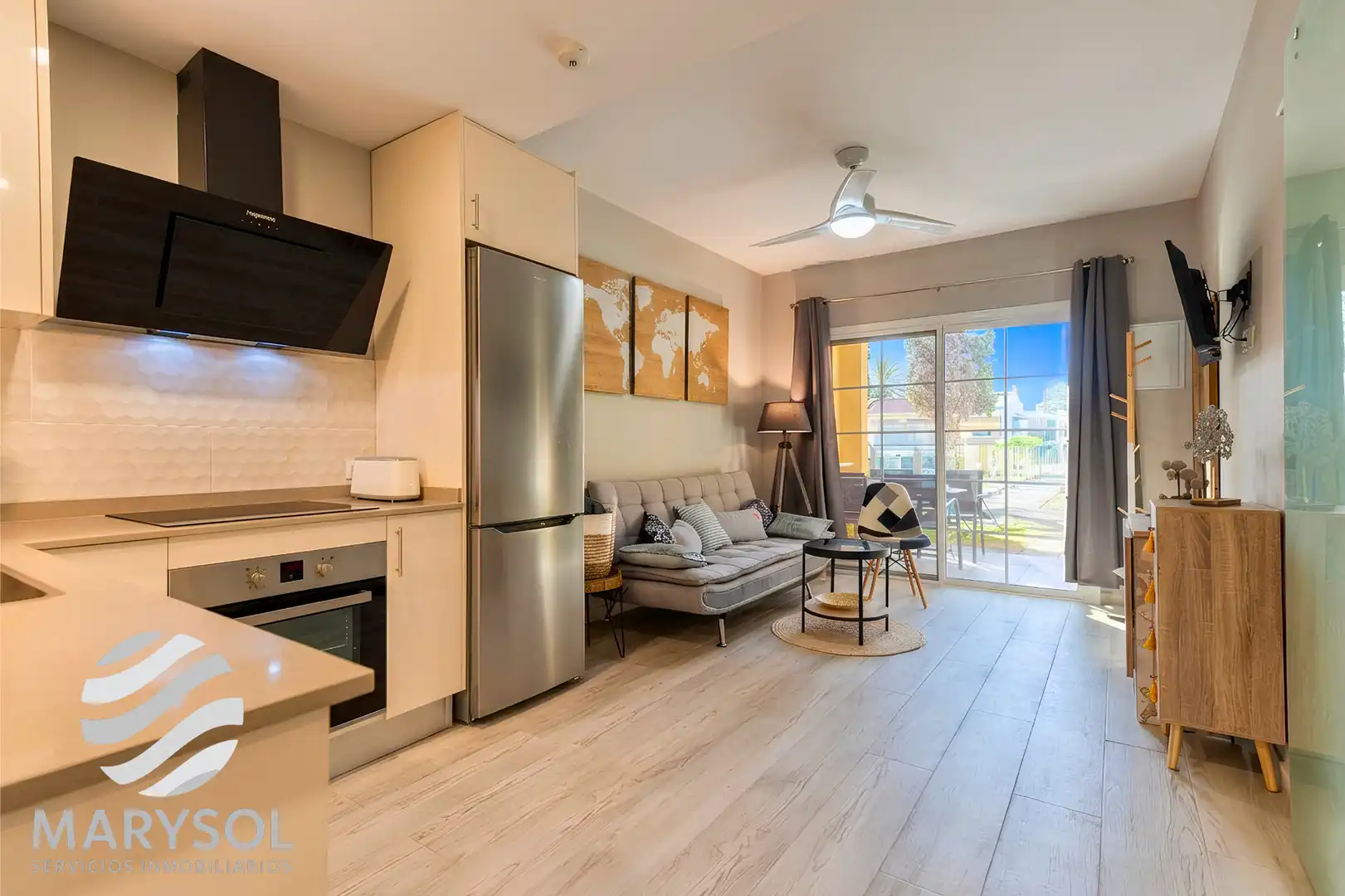 Sala d'estar de Apartament de lloguer en San Bartolomé de Tirajana amb Terrassa, Moblat i Forn