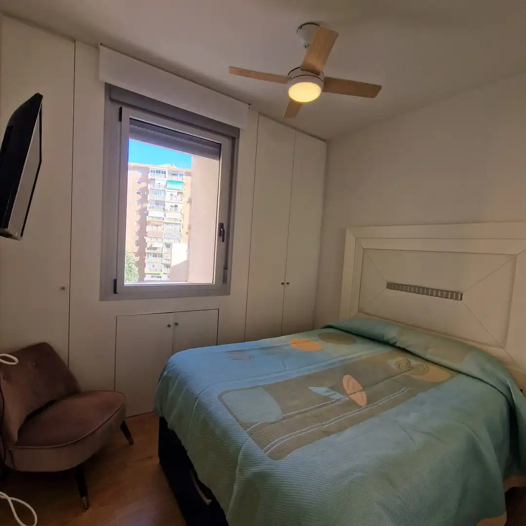 Bedroom of Flat for sale in Málaga  with Air Conditioner, Storage room and Furnished