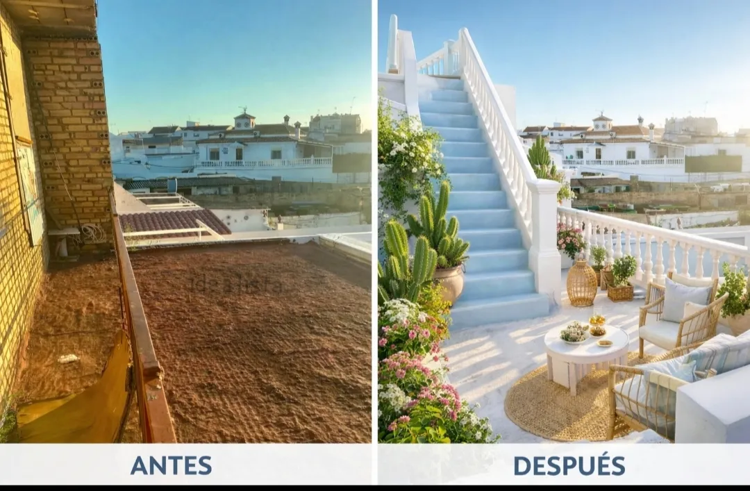 Außenansicht von Dachboden zum Verkauf in Albaida del Aljarafe mit Terrasse und Balkon