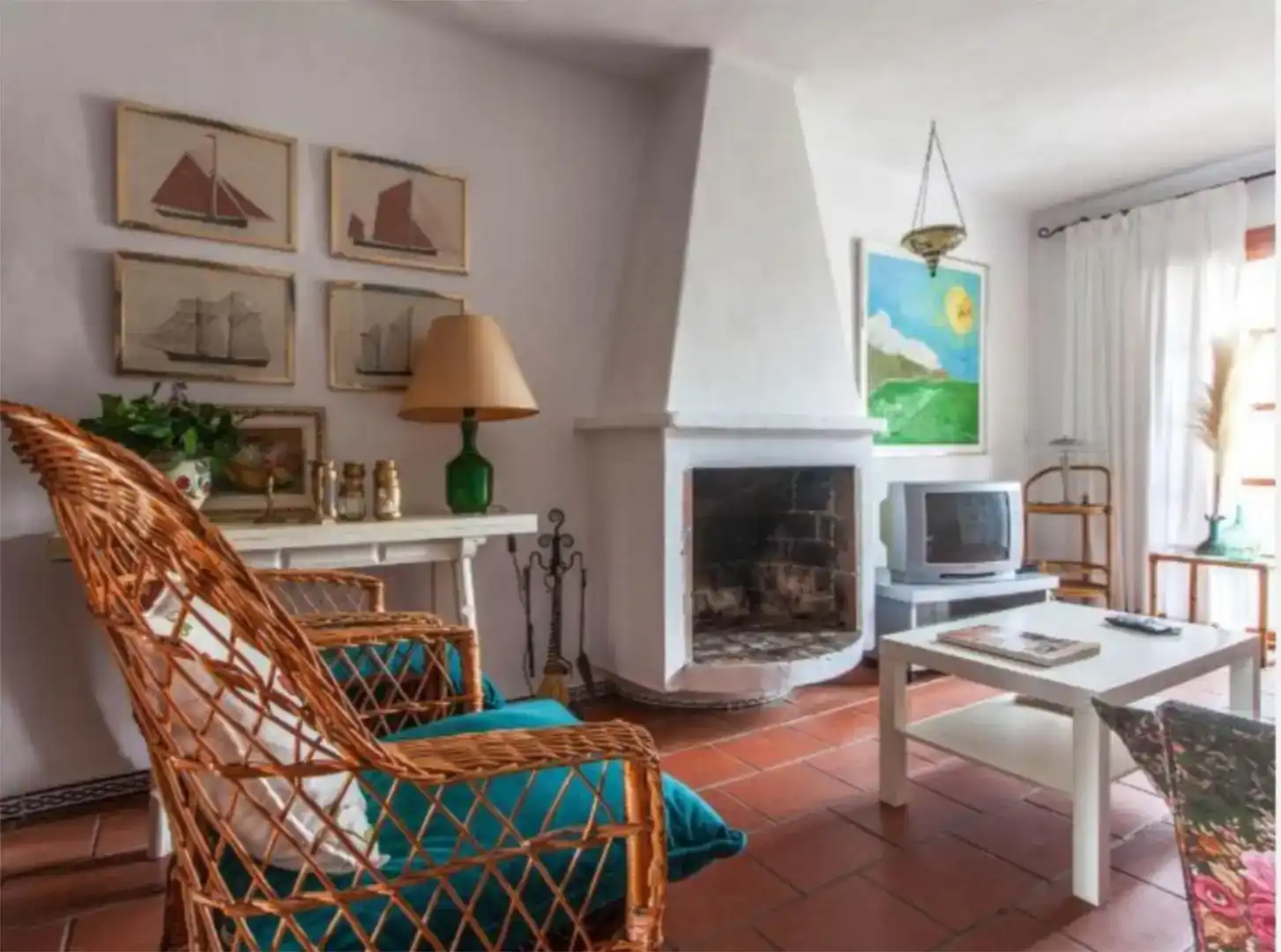 Sala d'estar de Casa adosada de lloguer en Almonte amb Piscina
