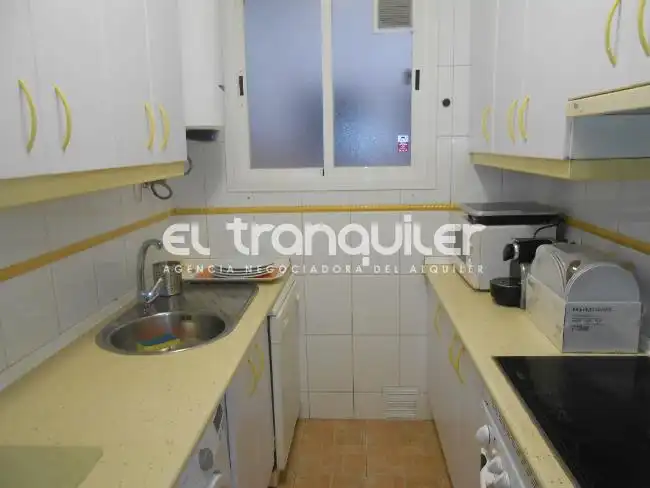 Kitchen of Flat for rent in Madrid  with Parquet flooring, Terrace and Furnished