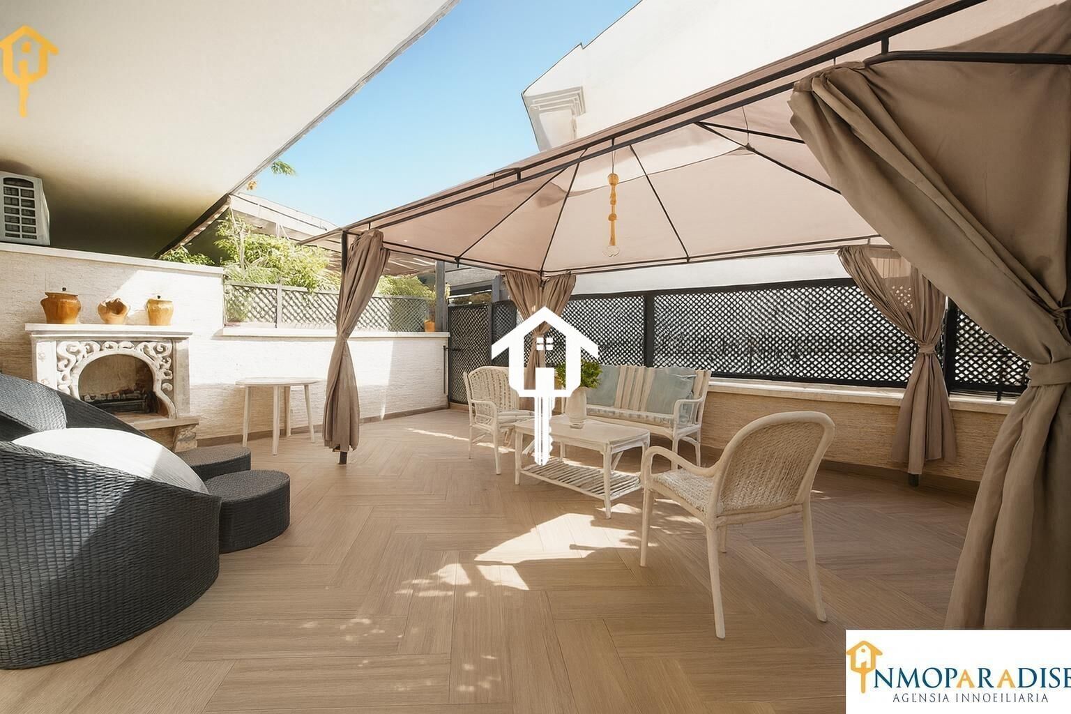 Terraza de Casa adosada en venta en Alicante / Alacant con Aire acondicionado, Jardín privado y Terraza