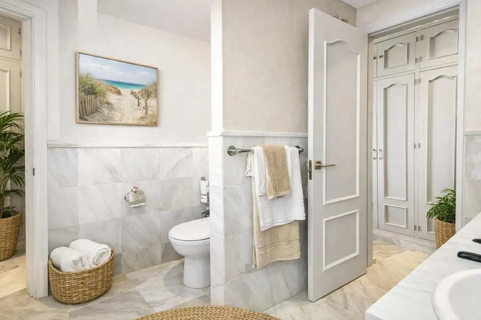 Bany de Apartament en venda en Estepona amb Aire condicionat, Calefacció i Jardí privat