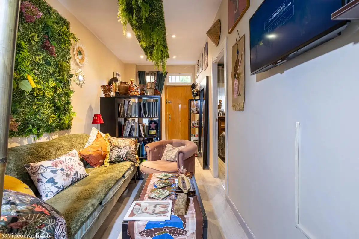 Sala d'estar de Planta baixa en venda en Móstoles amb Aire condicionat, Calefacció i Jardí privat