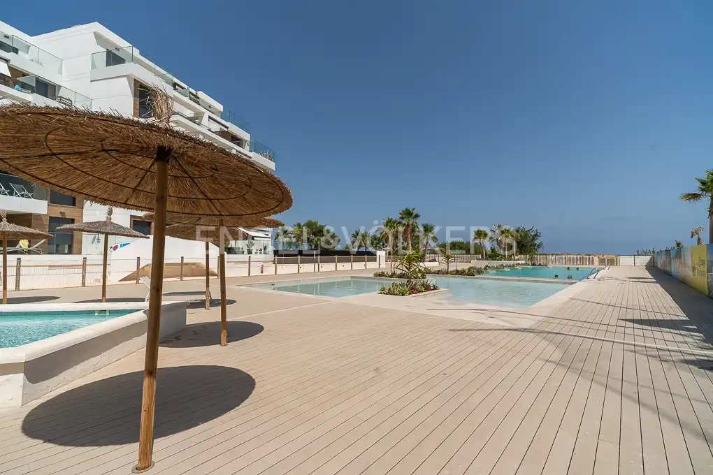 Terrasse von Wohnung zur Miete in Dénia mit Klimaanlage, Heizung und Privatgarten
