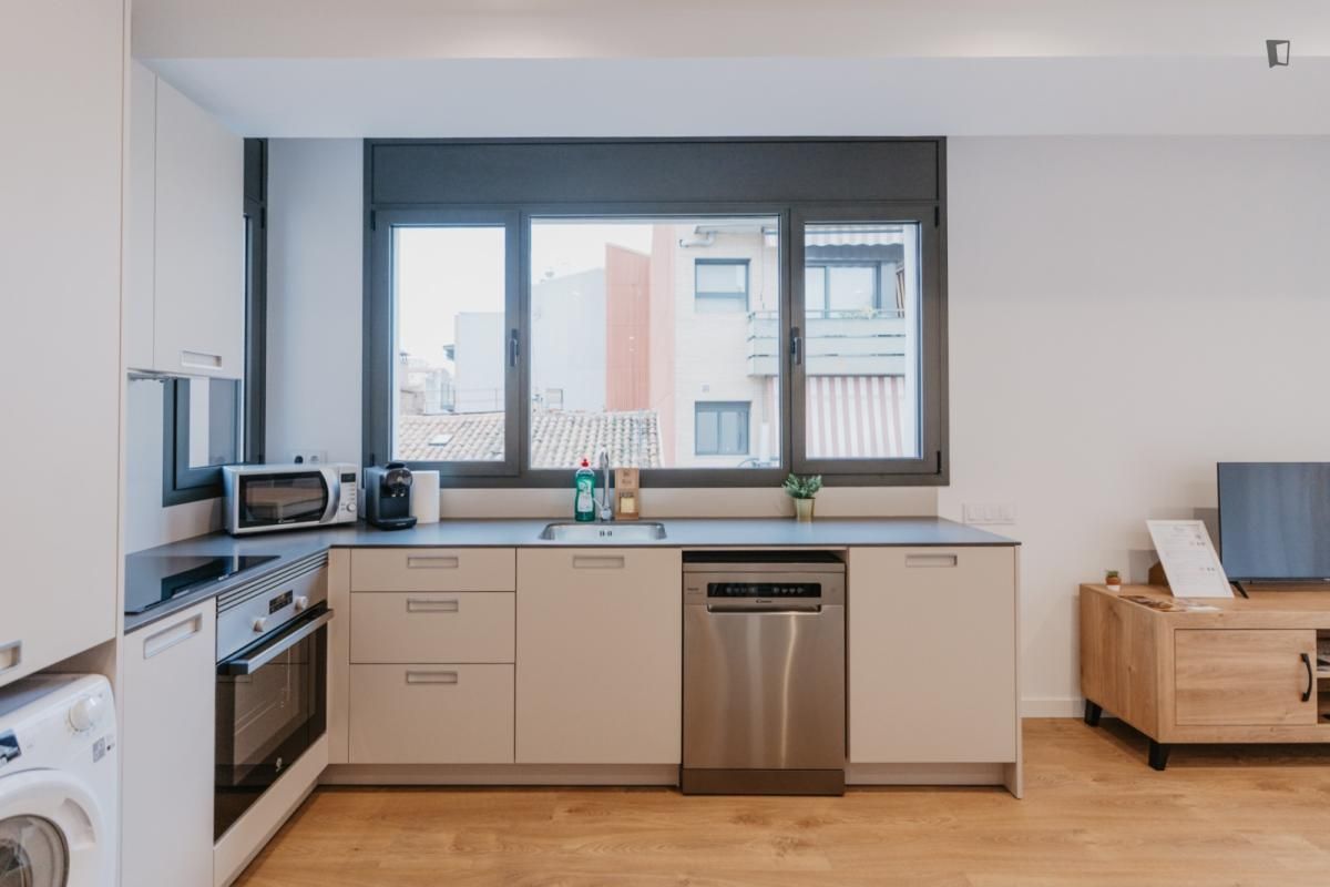 Kitchen of Apartment to rent in Terrassa  with Air Conditioner, Heating and Furnished