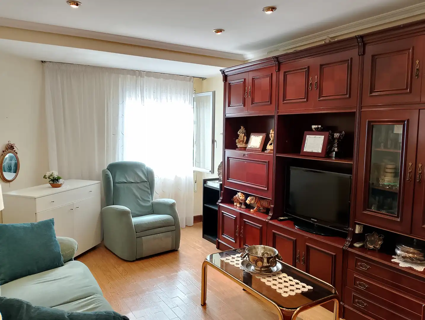 Living room of Flat for rent in Donostia - San Sebastián   with Heating, Parquet flooring and Furnished