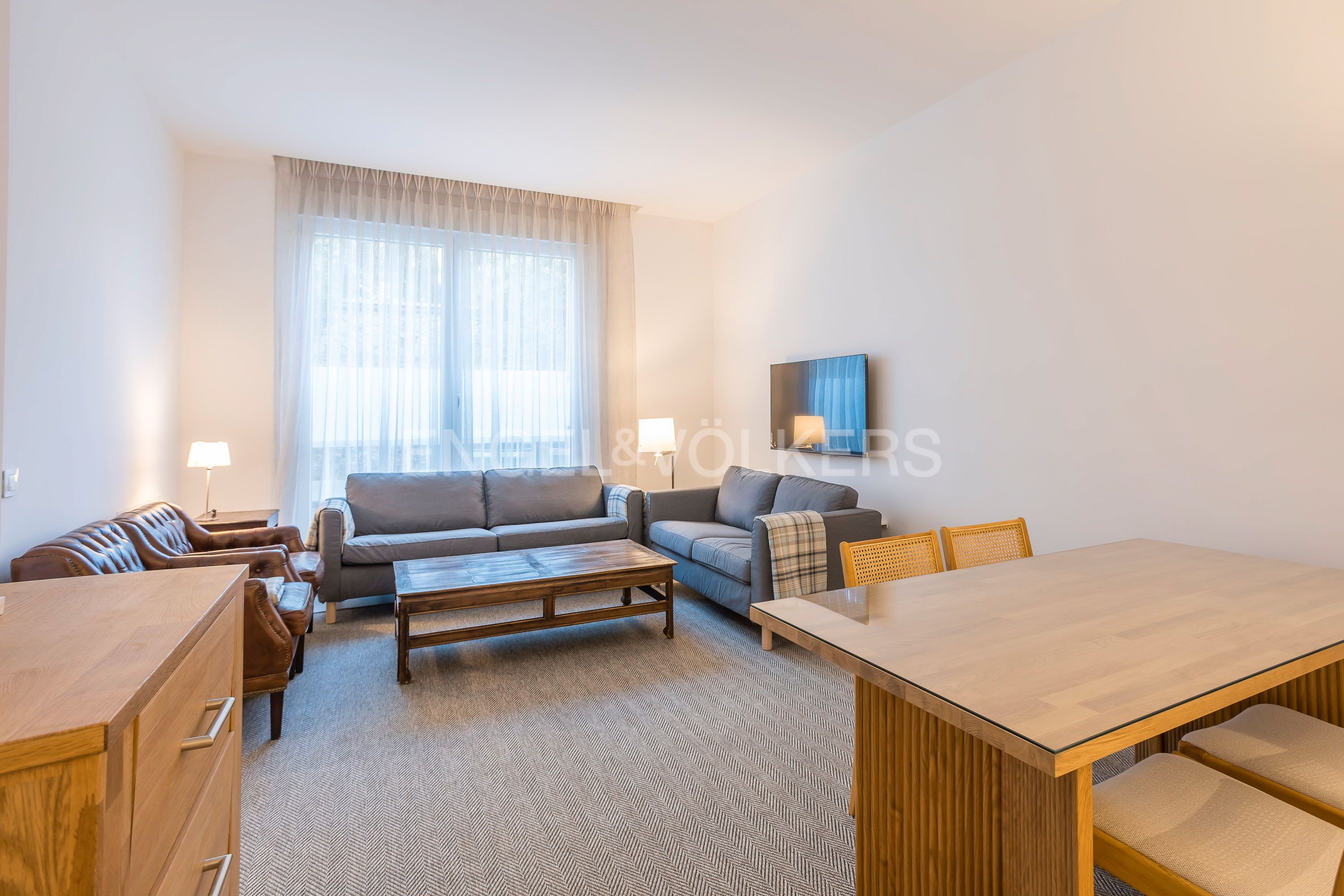Living room of Apartment to rent in  Madrid Capital  with Air Conditioner, Heating and Furnished