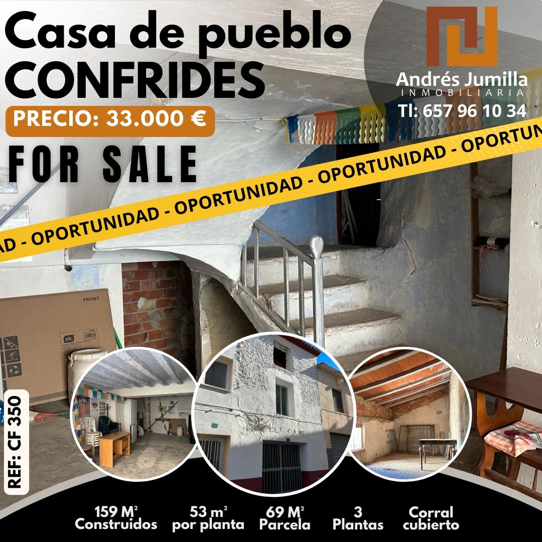 Vista exterior de Casa adosada en venda en Confrides