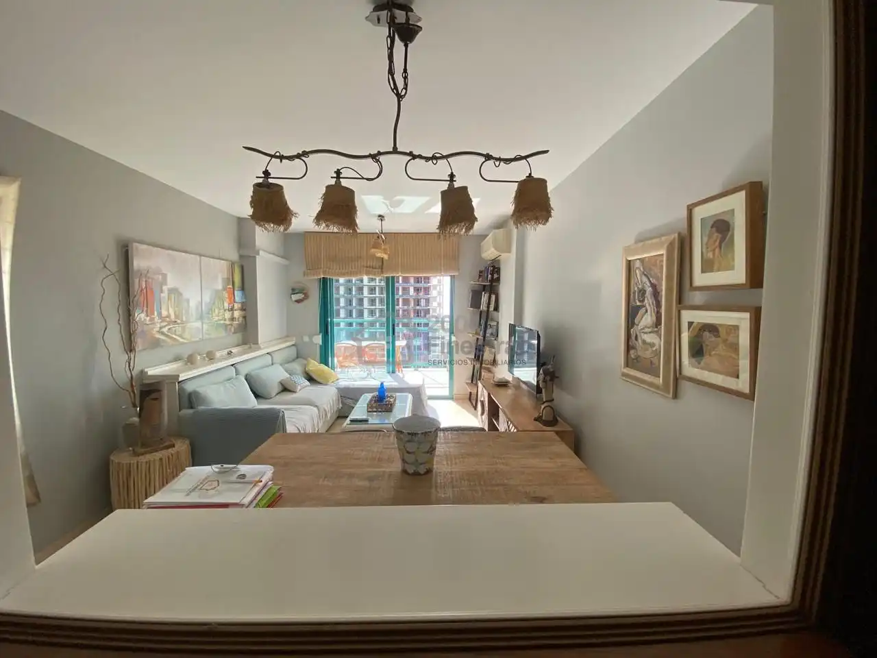 Wohnzimmer von Wohnung zum Verkauf in Villajoyosa / La Vila Joiosa mit Klimaanlage, Terrasse und Gemeinschaftspool