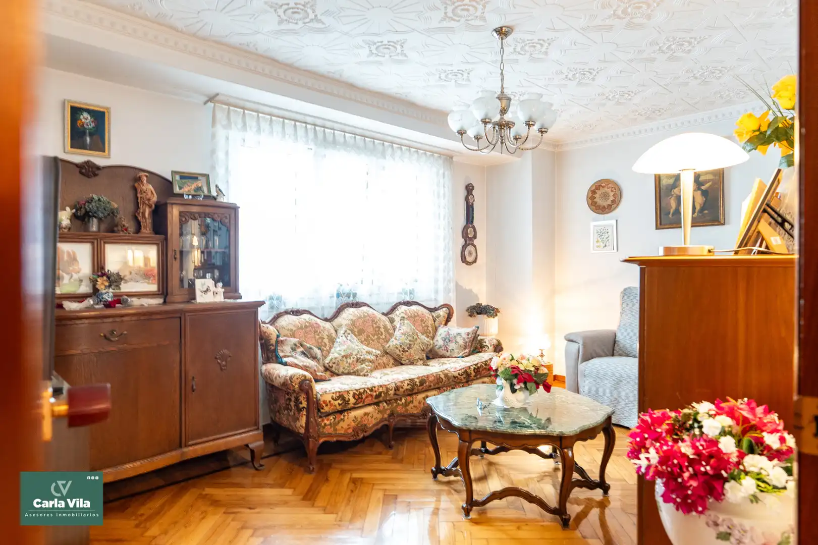 Living room of Flat for sale in Lugo  with Heating, Parquet flooring and Terrace