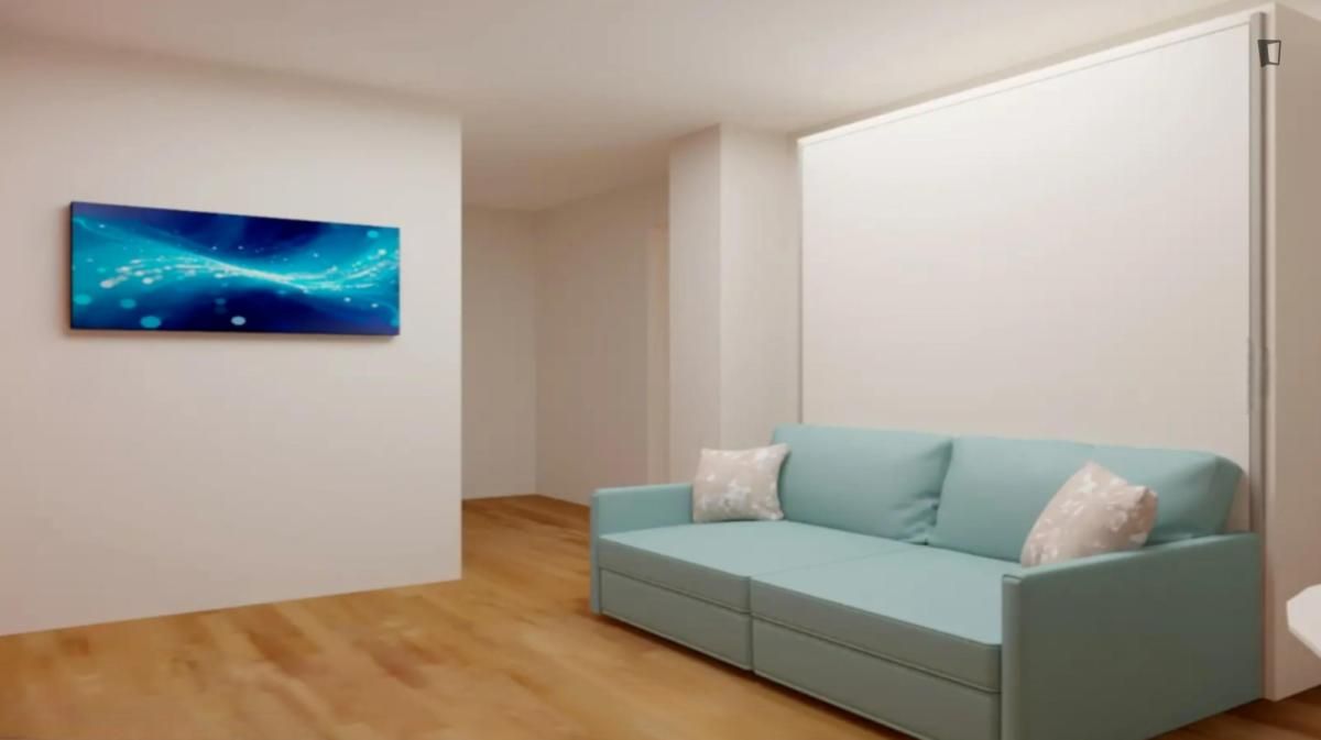 Sala d'estar de Estudi de lloguer en  Valencia Capital amb Aire condicionat, Calefacció i Moblat