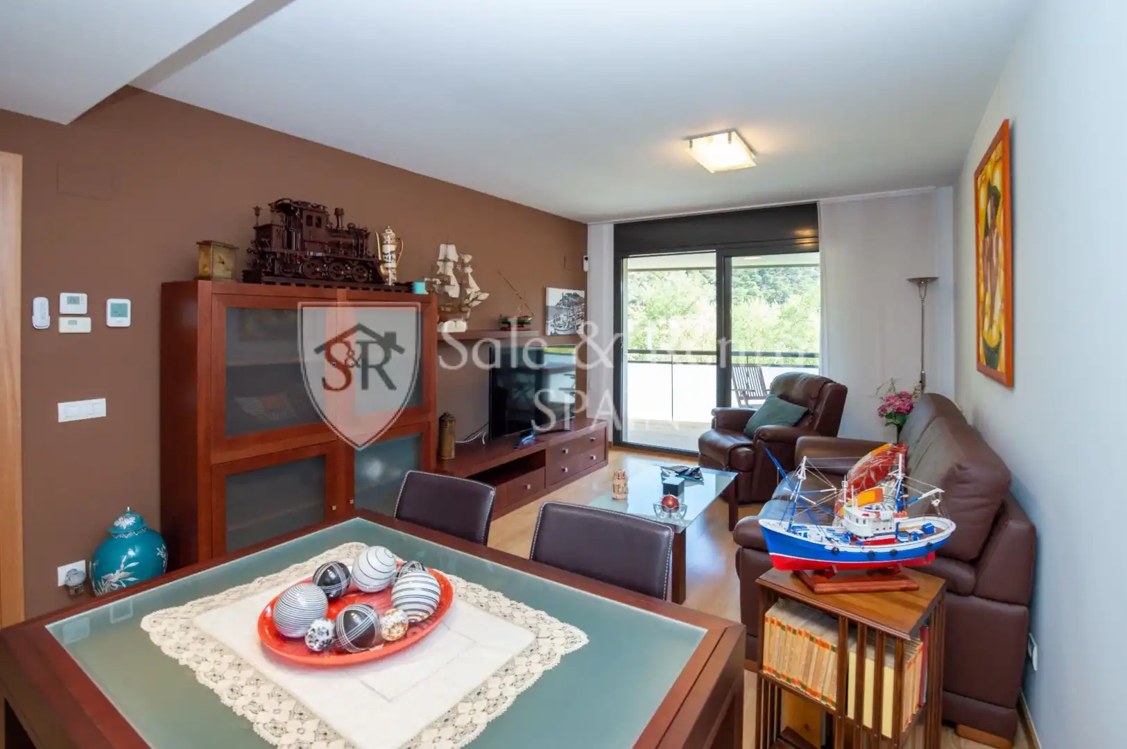 Wohnzimmer von Wohnung zum Verkauf in Tossa de Mar mit Klimaanlage, Heizung und Terrasse