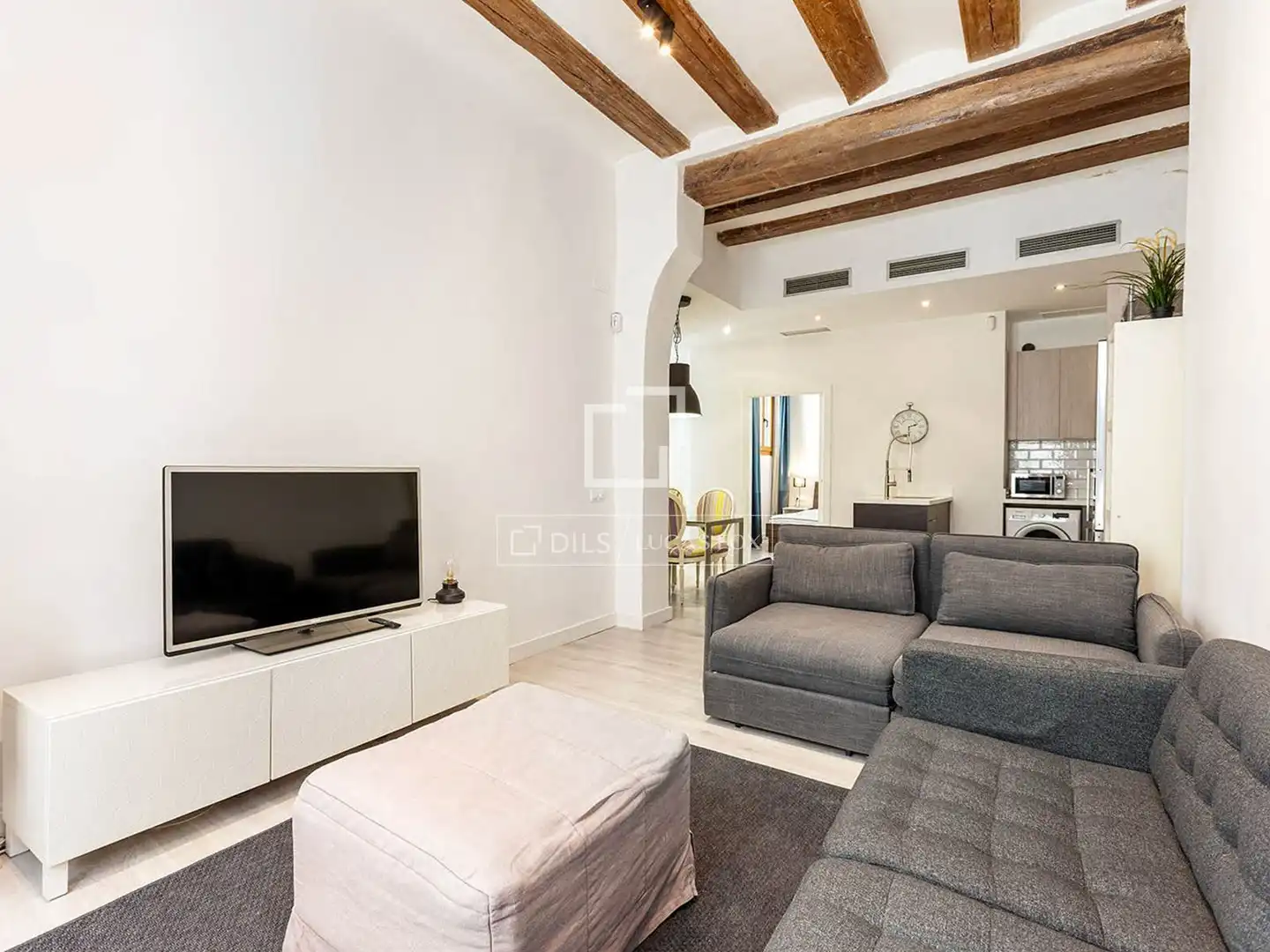 Sala de estar de Piso en venta en Barcelona con Aire acondicionado, Calefacción y Amueblado