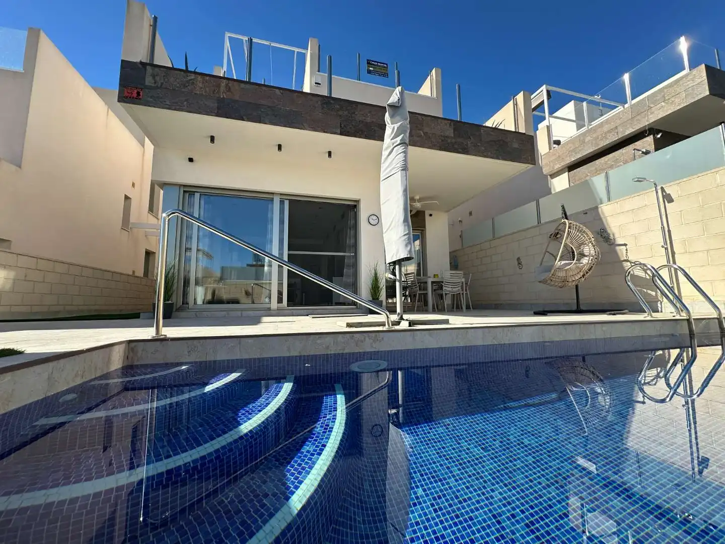Swimming pool of Houses for sale in Orihuela  with Air Conditioner, Heating and Storage room