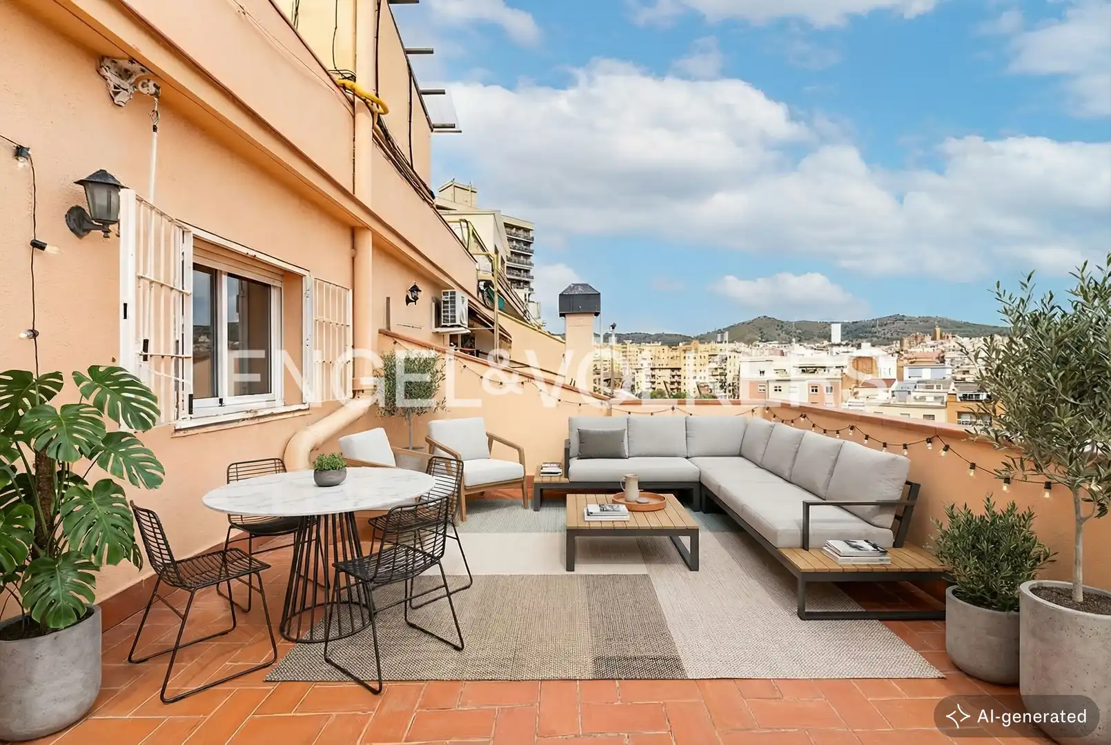 Terrasse von Dachboden zum Verkauf in Barcelona mit Heizung, Parkett und Terrasse