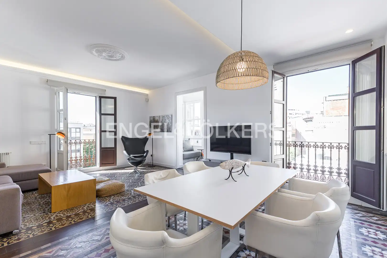 Sala d'estar de Pis de lloguer en Barcelona amb Aire condicionat, Calefacció i Parquet