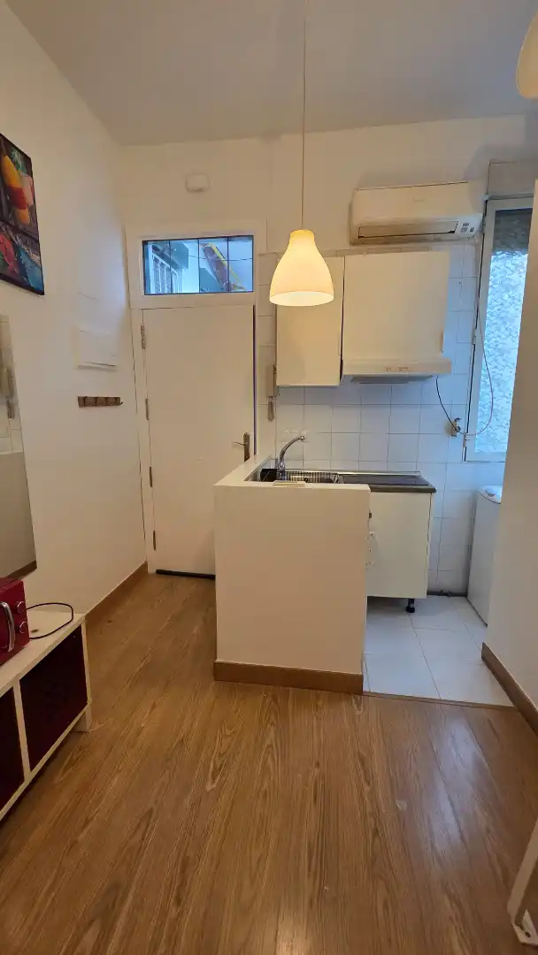 Cuina de Estudi de lloguer en Madrid amb Aire condicionat i Moblat