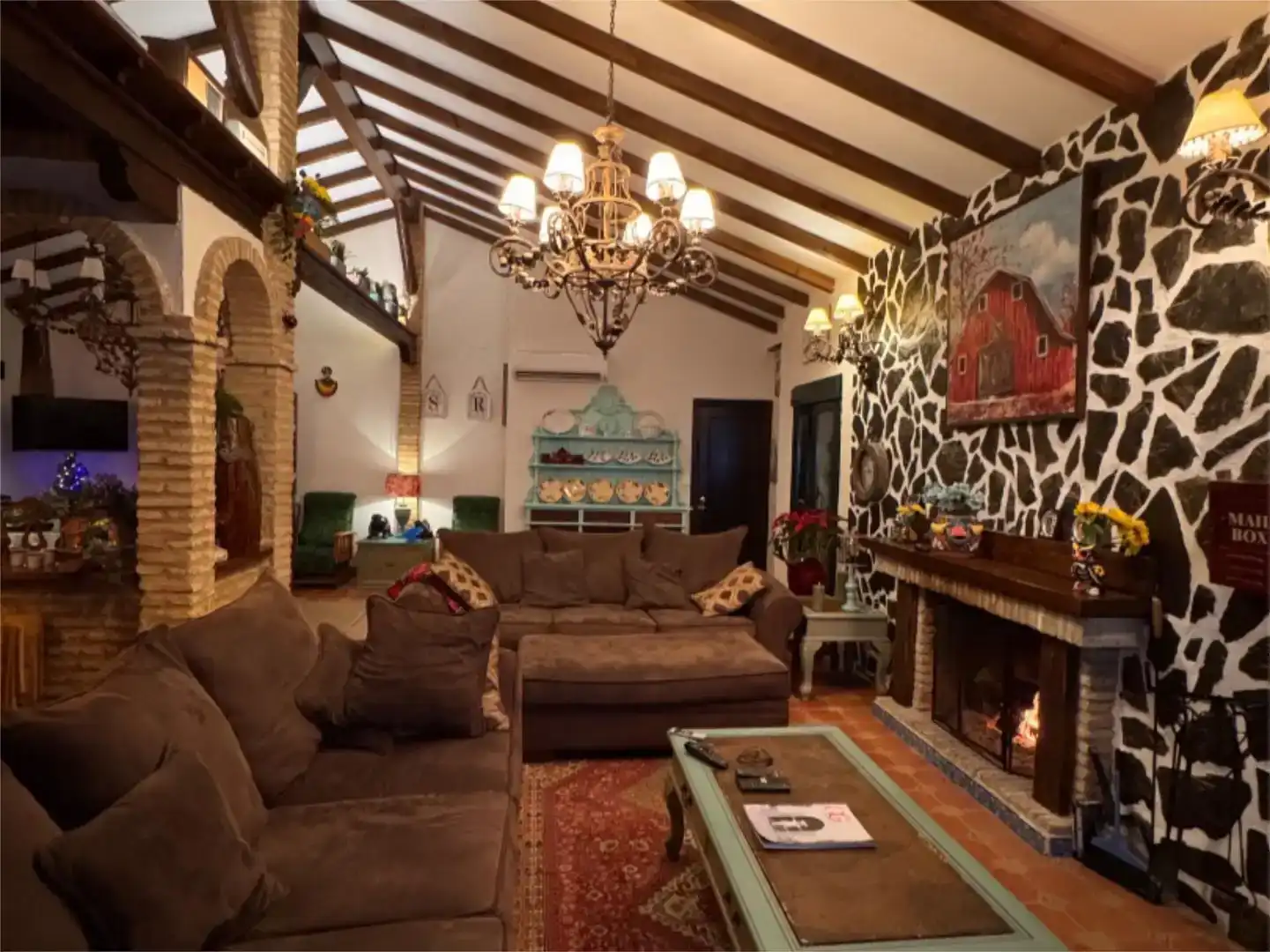 Sala de estar de Finca rústica en venta en El Madroño con Aire acondicionado, Jardín privado y Parquet
