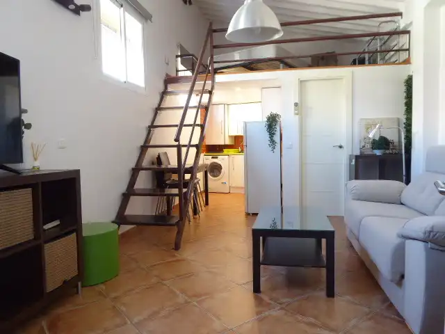 Wohnzimmer von Wohnungen zur Miete in Málaga mit Klimaanlage, Möbliert und Waschmaschine