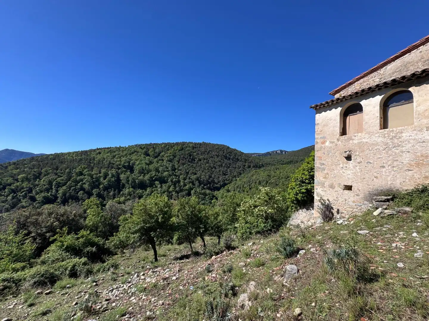 Vista exterior de Finca rústica en venta en Albanyà con Jardín privado, Terraza y Trastero