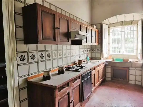 Cocina de Finca rústica en venta en A Cañiza   con Calefacción, Jardín privado y Terraza