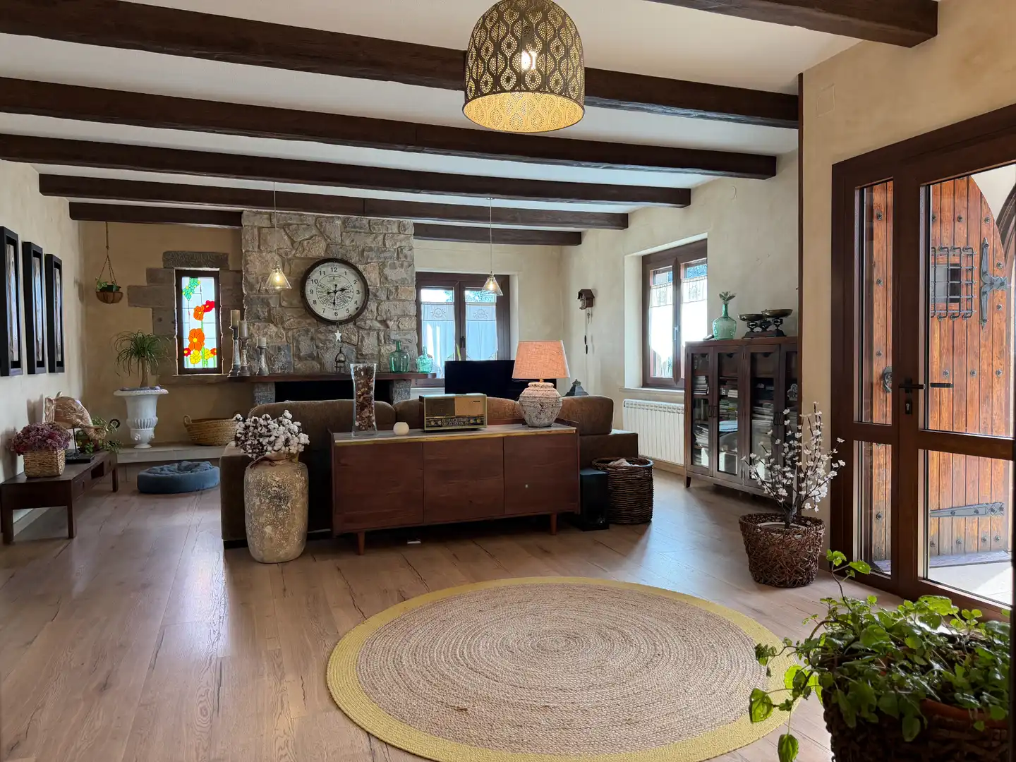 Sala de estar de Finca rústica en venta en Moià con Calefacción, Jardín privado y Parquet