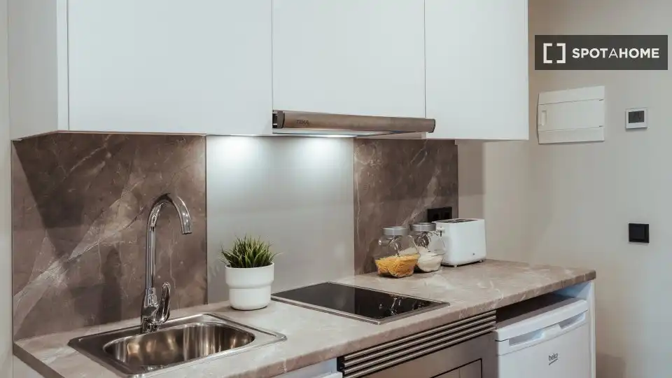 Kitchen of Flat for share in Barcelona  with Air Conditioner, Heating and Furnished
