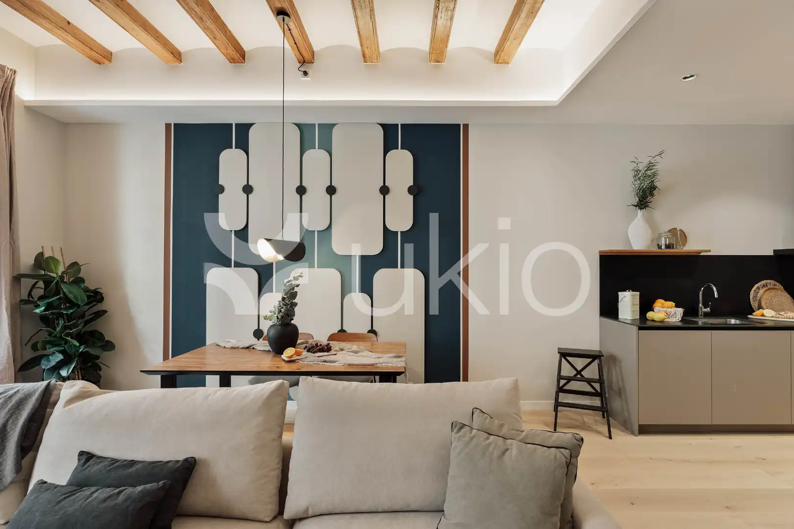 Sala de estar de Apartamento de alquiler en Barcelona con Aire acondicionado, Calefacción y Amueblado
