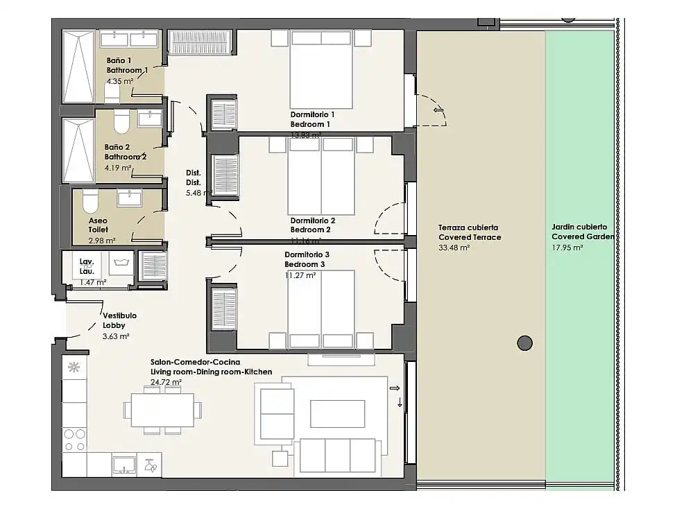Apartament amb jardí en venda a Urbanización Santa Rosa, imagen 16