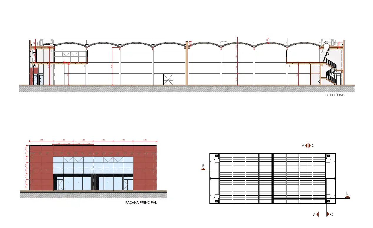 Vista exterior de Nave industrial de alquiler en Sitges con Alarma